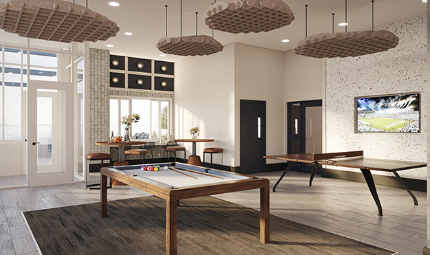 Clubroom with pool table