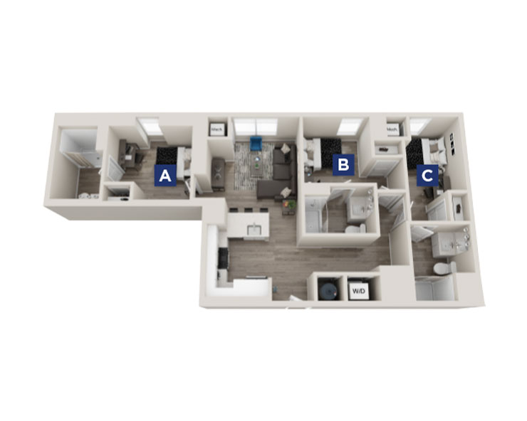 The Chastain - 3x3 Floor plan