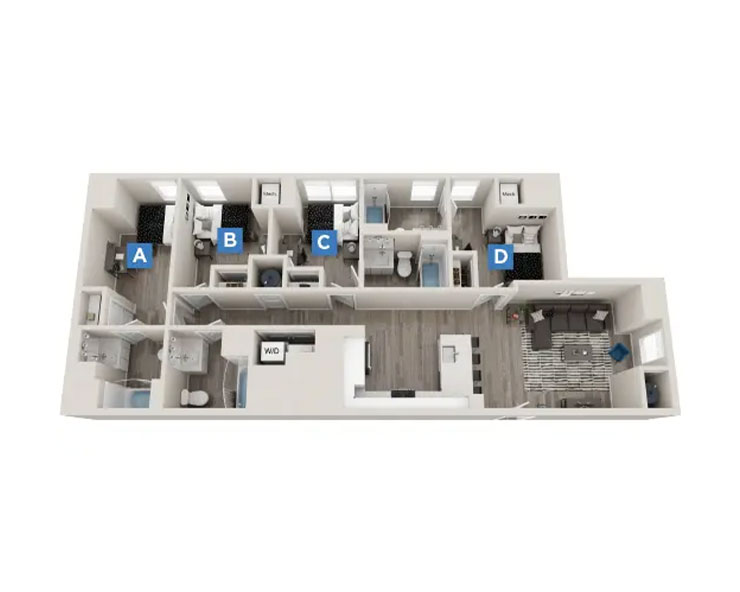 The Dawson - 4x4 Floor plan