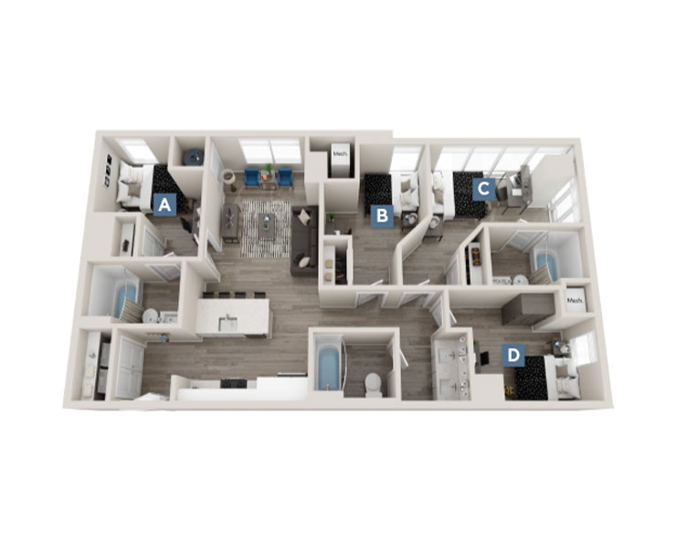 The Deerwood - 4x3 Floor plan