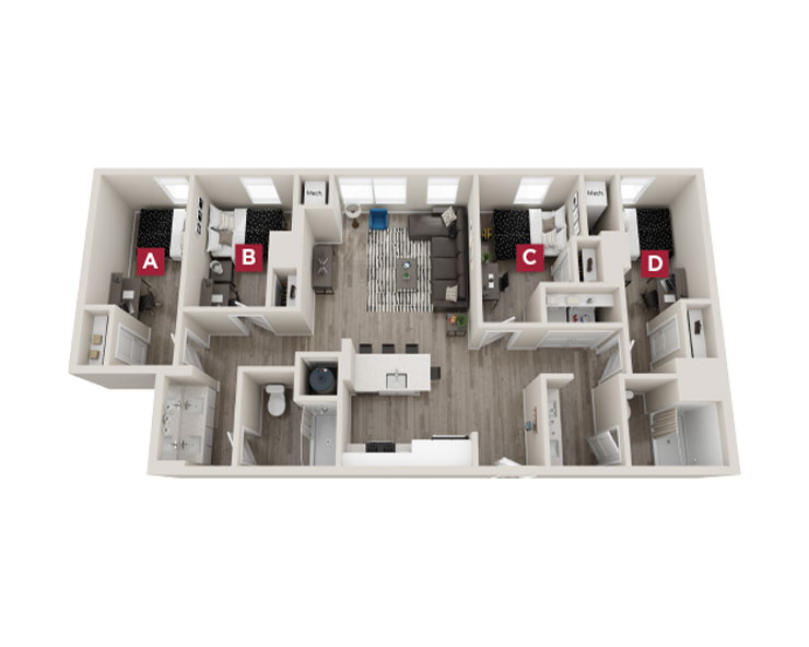 The Derby 1 - 4x2 Floor plan