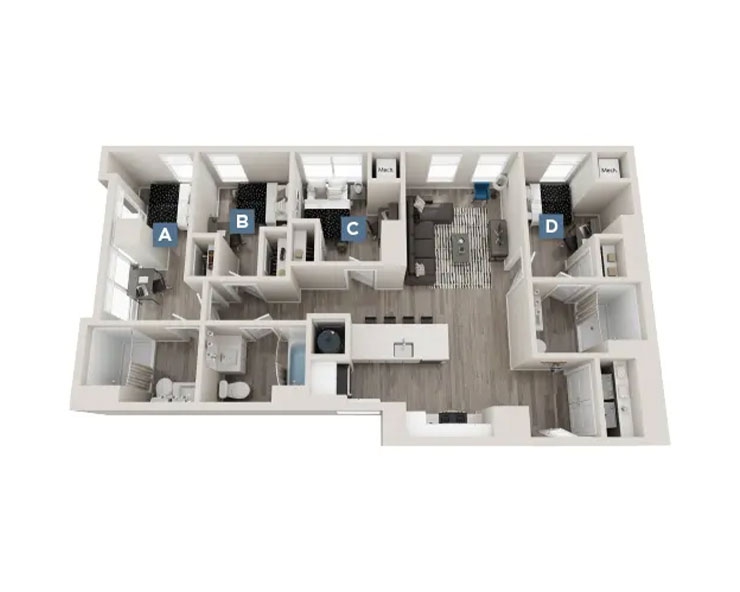 The Dover - 4x3 Floor plan