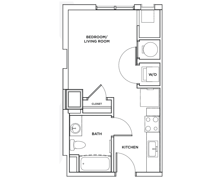 The Soho 1 - Studio Floor plan