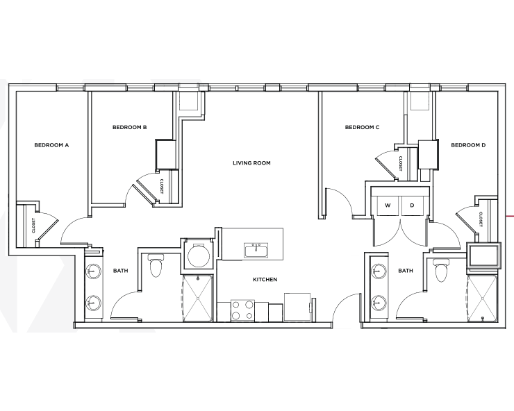 The Derby 1 - 4x2 Floor plan
