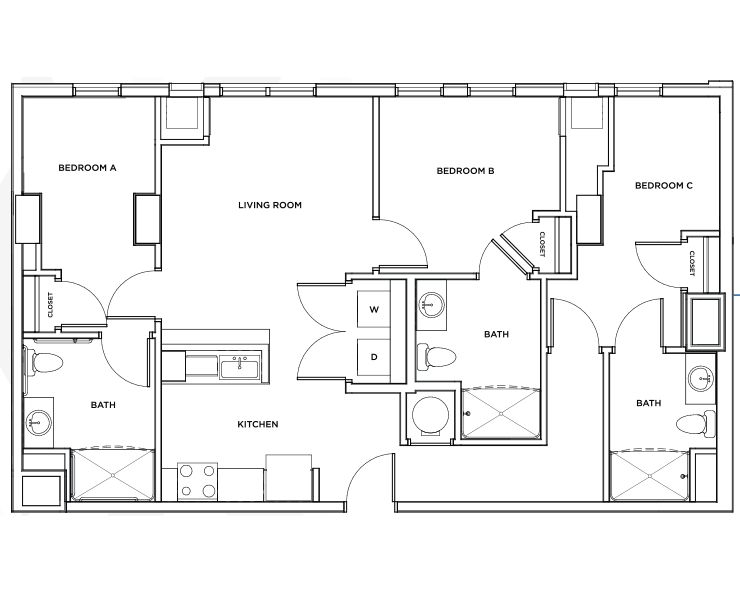 The Camden 2 - 3x3 Floor plan