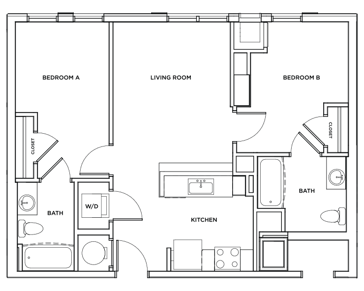 The Bristol 5 - 2x2 Floor plan