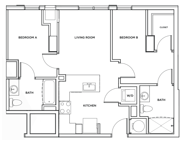 The Bristol 4 - 2x2 Floor plan