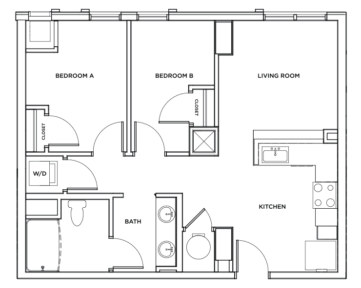 The Bradford 3 - 2x1 Floor plan