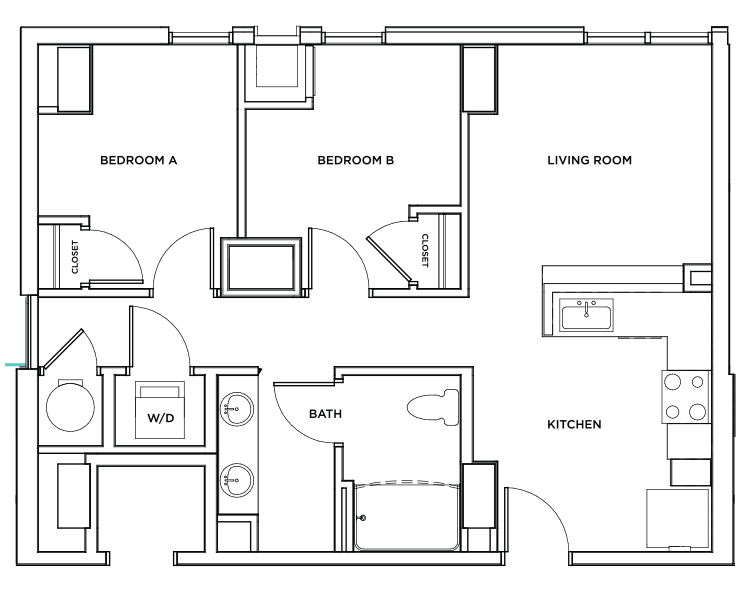 The Bradford 2 - 2x1 Floor plan