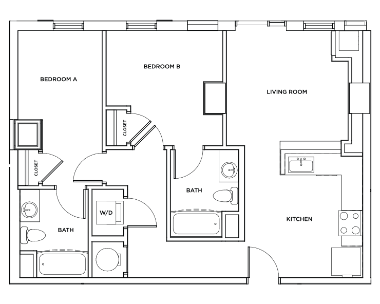 The Bexley 2 VIP Premium - 2x2 Floor plan