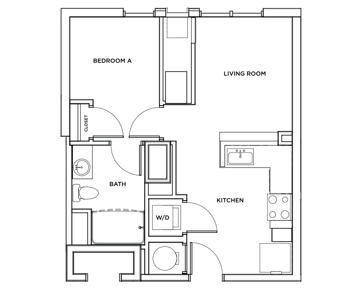 The Arden 2 - 1x1 Floor plan